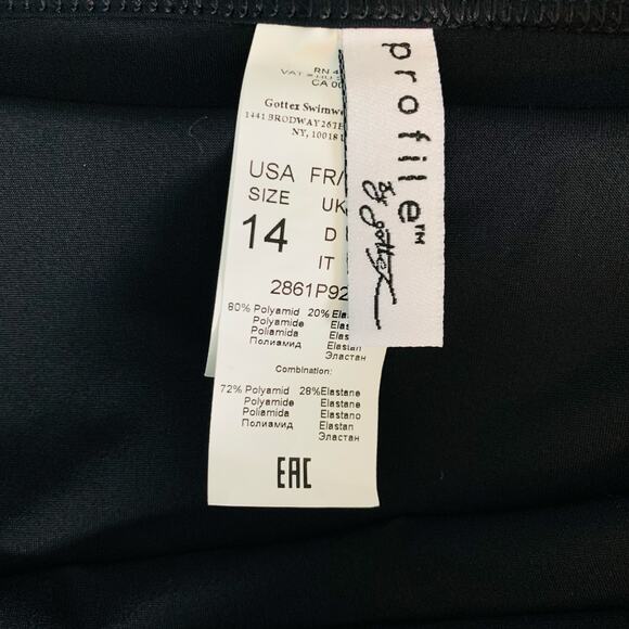 NWT Profile by Gottex Black Ruffle Edge Skirted Tankini Bottom Size 14 - Picture 6 of 6